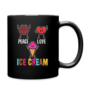 Peace Love Ice Cream - Tasse einfarbig - Schwarz - Rechts