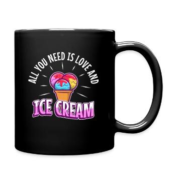 All you need is love and ice cream - Tasse einfarbig - Schwarz - Rechts