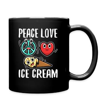 Peace Love Ice Cream - Tasse einfarbig - Schwarz - Rechts