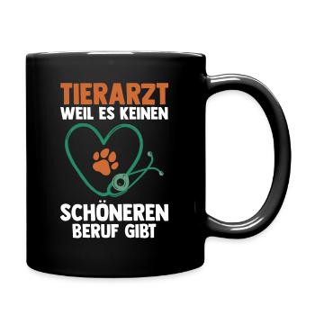 Veterinär Tiermedizin Tierarzt - Tasse einfarbig - Schwarz - Rechts