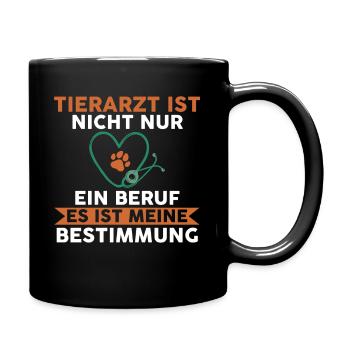 Veterinär Tiermedizin Tierarzt - Tasse einfarbig - Schwarz - Rechts