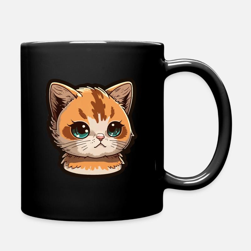 Little cute orange cat - Full Colour Mug - black
