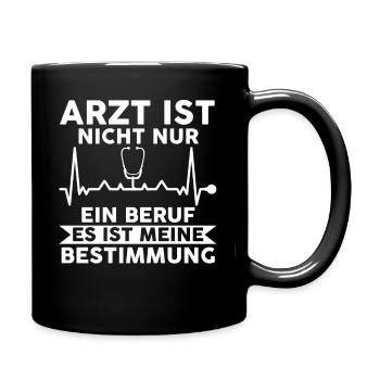 Mediziner Rettungssanitäter Notarzt Arzt - Tasse einfarbig - Schwarz - Rechts