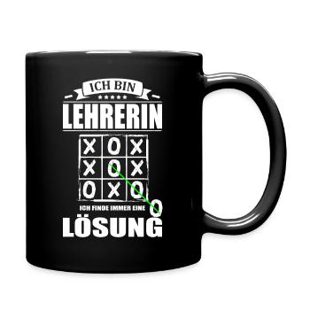 Ich Bin Lehrerin Ich Finde Immer Eine Lösung - Tasse einfarbig - Schwarz - Rechts