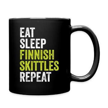 Eat Sleep Finnish Skittle Repeat - Finnish Skittle - Full Colour Mug - black - Right