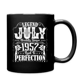 Juli 1957. Geburtstagsgeschenk Juli 1957. - Tasse einfarbig - Schwarz - Rechts