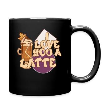 Ich liebe dich Eine Latte Pärchen Romanze - Tasse einfarbig - Schwarz - Rechts