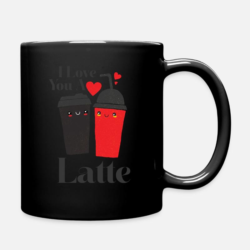 I Love You A Latte Couples Romance - Full Colour Mug - black