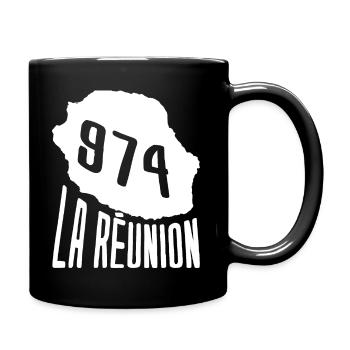 Belle idee cadeau carte ile de la reunion 974 - Mug uni - noir - Droite