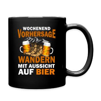 Wandern Bier Berge Alpen Wanderer - Tasse einfarbig - Schwarz - Rechts