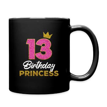 13 Anniversaire Princesse Fête d’anniversaire Anniversaire - Mug uni - noir - Droite