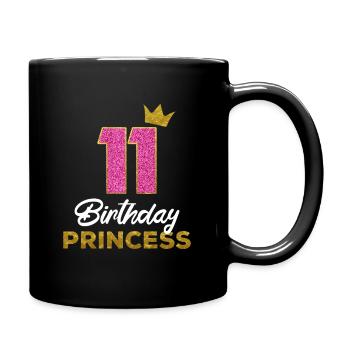 11 Birthday Princess Birthday Party Birthday - Full Colour Mug - black - Right