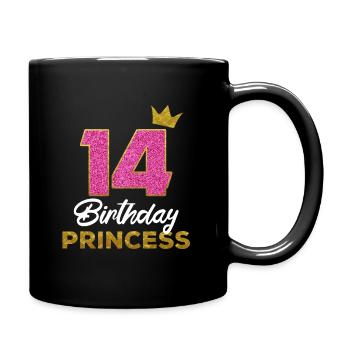 14 Birthday Princess Birthday Party Birthday - Full Colour Mug - black - Right
