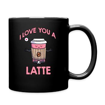 Ich liebe dich Eine Latte Pärchen Romanze - Tasse einfarbig - Schwarz - Rechts