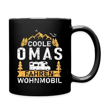 Coole Omas fahren Wohnmobil - Tasse einfarbig - Schwarz - Rechts