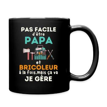 Pas facile d etre papa et bricoleur 2 - Mug uni - noir - Droite