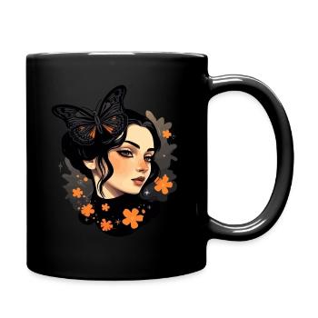 Aesthetic Girl: Gothic Wave Design with - Full Colour Mug - black - Right