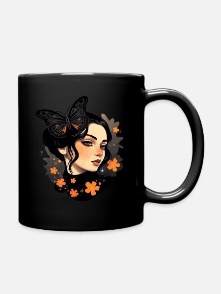 Aesthetic Girl: Gothic Wave Design avec - Mug uni - noir