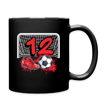 12th Birthday Football - Full Colour Mug - black - Right