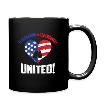 USA Independence Military Heroes Soldier Freedom - Full Colour Mug - black - Right