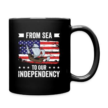 USA Independence Military Heroes Soldier Freedom - Full Colour Mug - black - Right