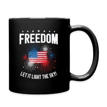 USA Independence Patriotic American Flag Fireworks - Full Colour Mug - black - Right