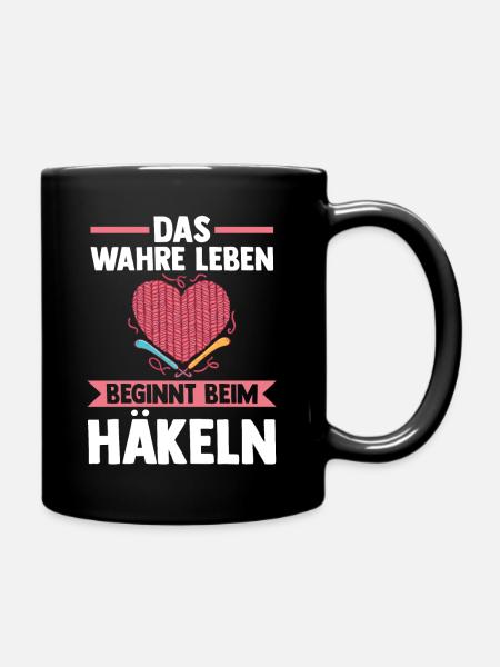 Stricken Nähen Häkeln - Tasse einfarbig - Schwarz