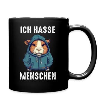 Meerschweinchen Kurzhaar Langhaar Crested - Tasse einfarbig - Schwarz - Rechts