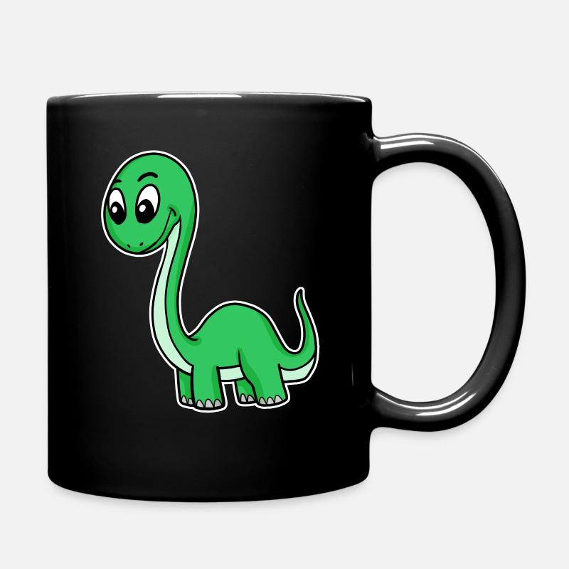 grüner Dino - Tasse einfarbig - Schwarz