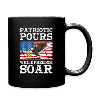USA Independence Beer Drinking Freedom - Full Colour Mug - black - Right
