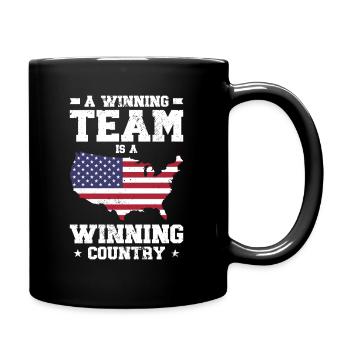 USA Independence American Flag Freedom Sports - Full Colour Mug - black - Right
