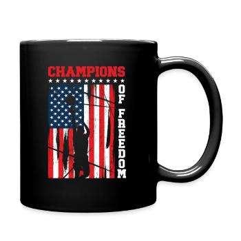 USA Independence American Flag Freedom Sports - Full Colour Mug - black - Right