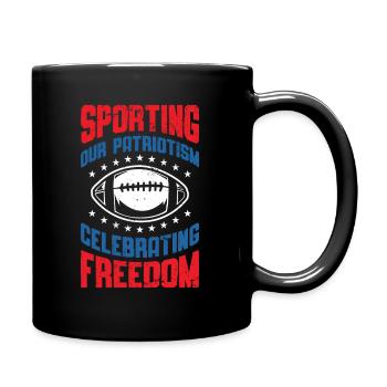 USA Independence American Flag Freedom Sports - Full Colour Mug - black - Right