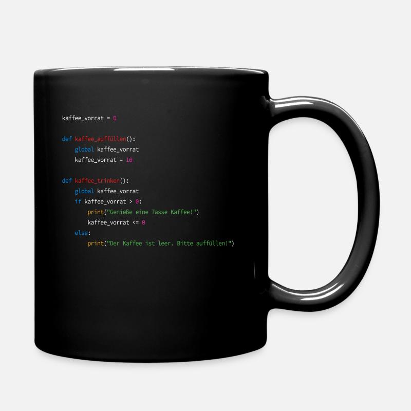 Programmierer Informatiker Nerd Softwareingenieur - Tasse einfarbig - Schwarz