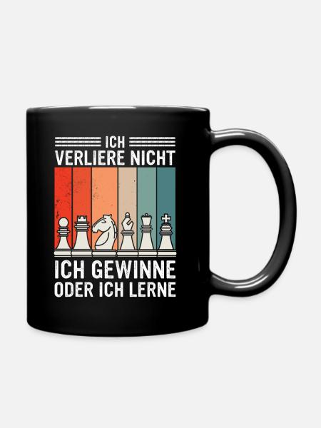 Schach Schachspieler Schachfigur - Tasse einfarbig - Schwarz