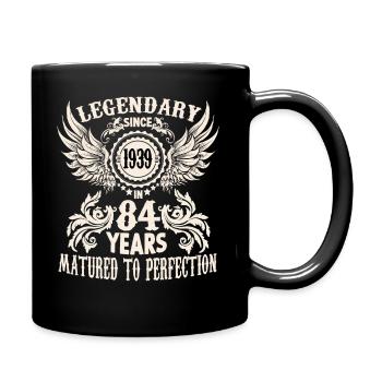 Legend 84 years birthday shirt sayings men - Tasse einfarbig - Schwarz - Rechts