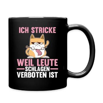 Häkeln Nähen Stricken - Tasse einfarbig - Schwarz - Rechts