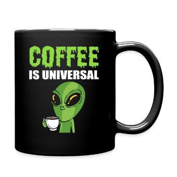 Alien drink coffee addict - Mug uni - noir - Droite