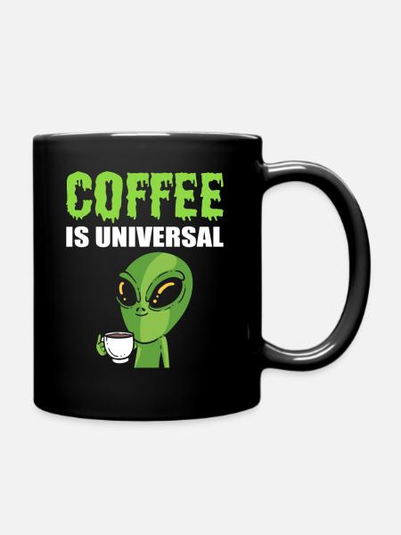 Alien trinken Kaffee Kaffeesüchtiger - Tasse einfarbig - Schwarz
