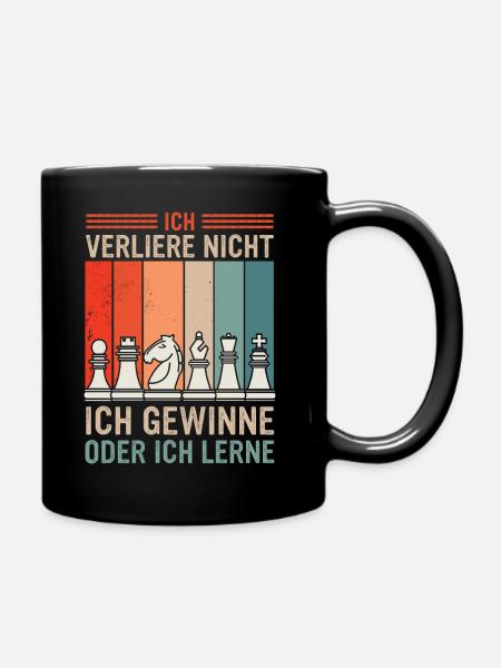 Schach Schachspieler Schachfigur - Tasse einfarbig - Schwarz