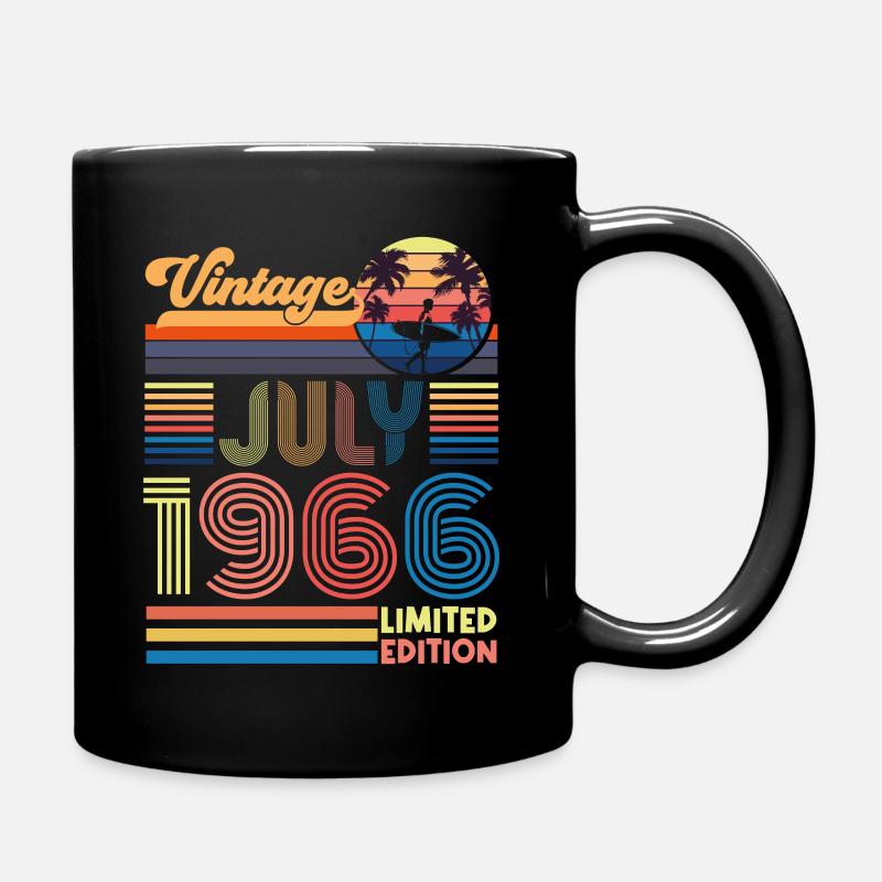 Geburtstag Juli 1966. Geschenk Juli 1966. - Tasse einfarbig - Schwarz