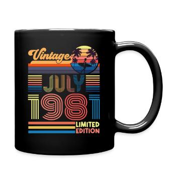 Geburtstag Juli 1981. Geschenk Juli 1981. - Tasse einfarbig - Schwarz - Rechts