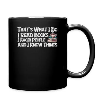 Buchliebhaber Literatur Buch lesen Romane - Tasse einfarbig - Schwarz - Rechts