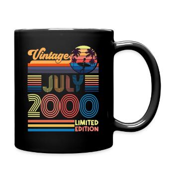 Jubiläum Juli 2000. Geschenk Juli 2000. - Tasse einfarbig - Schwarz - Rechts