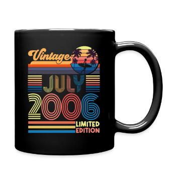 Geburtstag Juli 2006. Geschenk Juli 2006. - Tasse einfarbig - Schwarz - Rechts