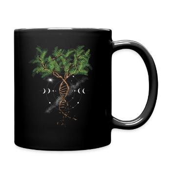 DNA Tree - Tasse einfarbig - Schwarz - Rechts
