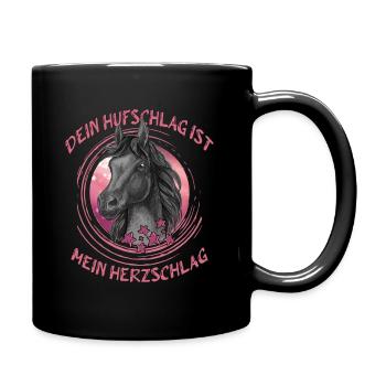 Pferde reiten ist Pferdeliebe für das Pferd - Tasse einfarbig - Schwarz - Rechts