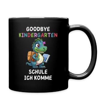 Goodbye Kindergarten Dino - Tasse einfarbig - Schwarz - Rechts