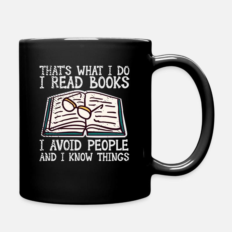 Buchliebhaber Literatur Buch lesen Romane - Tasse einfarbig - Schwarz