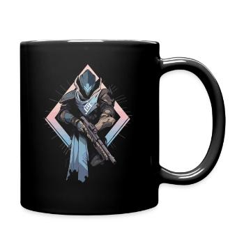Epic Gamer Guardian with Pastel Colors Background - Full Colour Mug - black - Right